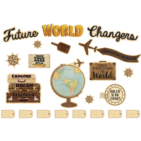 TEACHER CREATED RESOURCES Travel the Map Future World Changers Bulletin Board TCR8623